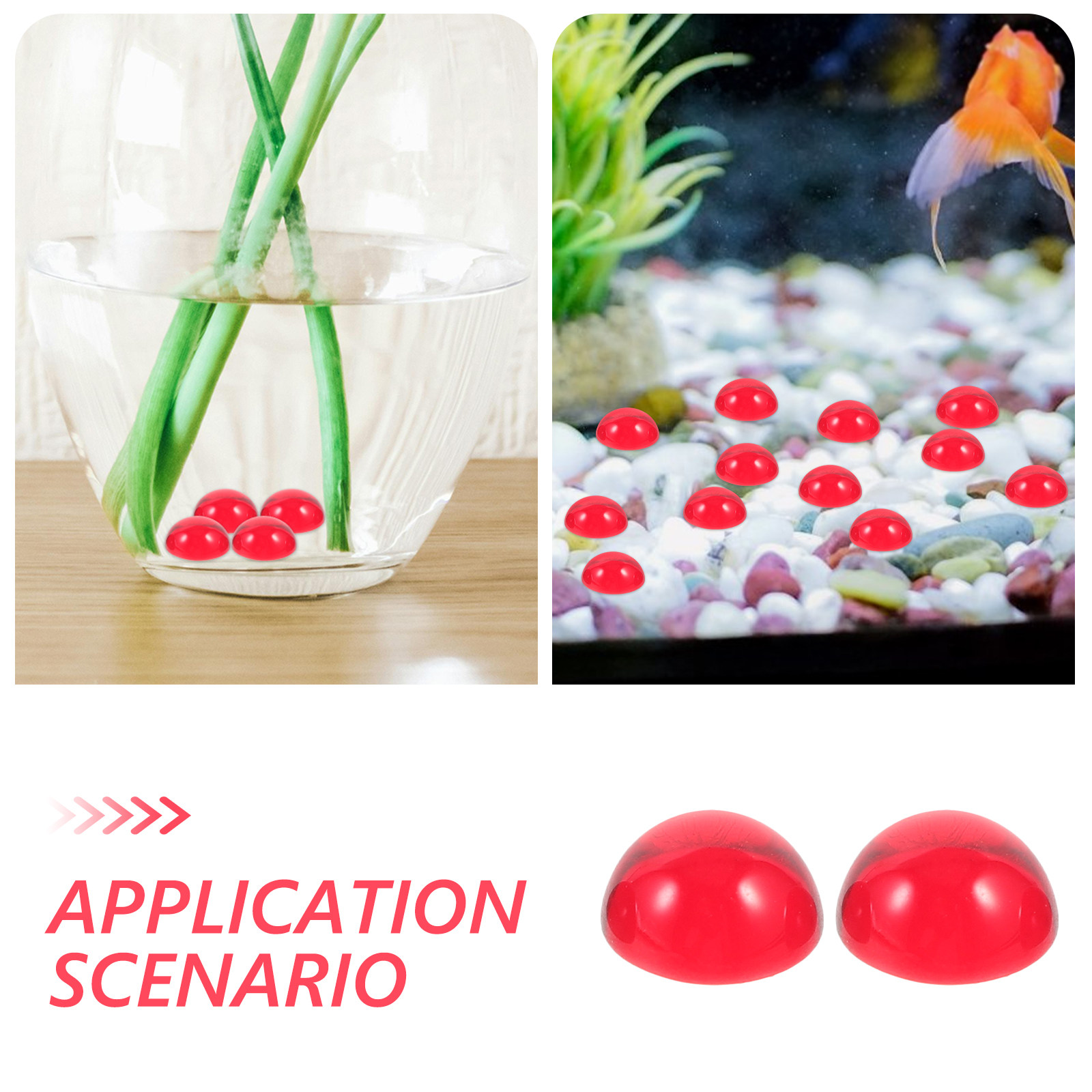 50 buah manik-manik kaca merah - Planted Tank ulasan dan harga