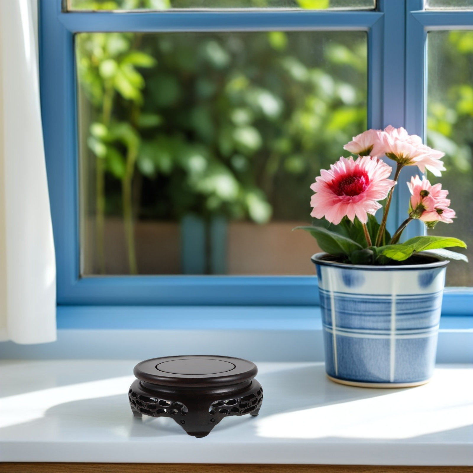 Rak pajangan vas kayu, alas va - Plant Aquarium Pot ulasan dan harga